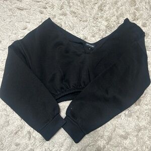 Pretty little thing black off the shoulder sweatshirt